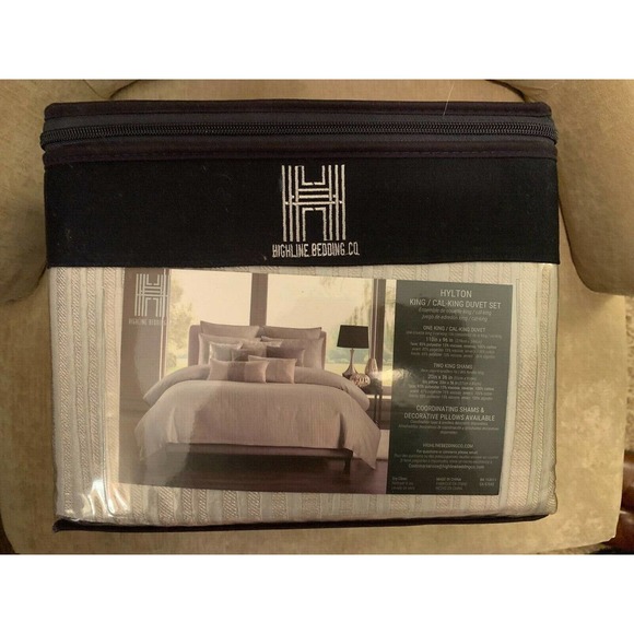 HIGHLINE GRAY BEDDING COMPANY HYLTON KING DUVET SET - Picture 2 of 4